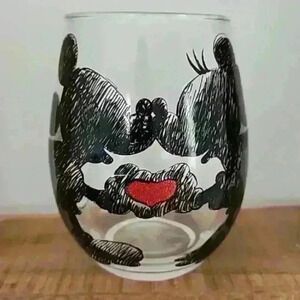 DISNEY MICKEY & MINNIE STEMLESS WINE Glass Teardrop 20oz ❤️
